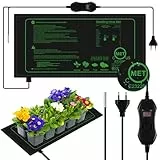 AOOWU 50W Heizmatte Pflanzen mit Thermostat - Schnelle Erwärmun, Feuerschutz, Wasserdicht - Sämlinge Heizmatte, Wärmematte zur Keimung und Temperatur für Sämlinge, Haustiere und Reptilien, 52.5 x 25cm