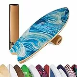BoarderKING Indoorboard Wave - Balance Board für Indoor-Surfen und Skaten, Gleichgewichtsboard für NeuroMuscular Response Training, inkl. Schutzmatte, Wellen