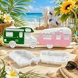 HIKLINK Silikonformen Gießformen Sommer, 2 Stück Silikonform Camping Bus & Wohnmobil Gießform für Gips, Beton, Kerzen & Epoxidharz, DIY Sommer Deko Gussform für Handwerk & Camping-Geschenke (A)