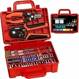 PEBA Aderendhülsen Set mit Crimpzangen für 0,08-10 mm² mit 33 Arten Aderendhülsen/Twin Hülsen und Abisolierzange, Aderendhülsenzange Crimpzange Set, Vierkant Presszange für Draht elektroinstallation