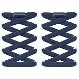 RJ-Sport 2 Paar flache Schnürsenkel ohne Binden - Elastische Schnürsenkel mit Schnellverschluss - Schnellschnürsystem für Einzigartigen Komfort und Starken Halt - mit Metallkapseln (Navy Blau)