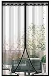 DIKER Fliegengitter Magnet Tür, 150x200cm Fliegenvorhang Magnet Balkontür Ohne Bohren, Insektenschutz Vorhang, Moskitonetz türe, fliegentüren für Wohnzimmer Terrassentür (Schwarz)