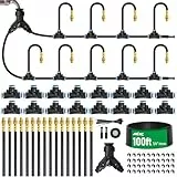 MIXC 360° Verstellbares Bewässerungssystem-Set, 30 m Automatisches Schnellanschluss-Tropfbewässerungsset mit 1/4'-Fast-Lock-Schläuchen – 16 Stück 360° Verstellbare Düsen für Garten, Pflanzen,