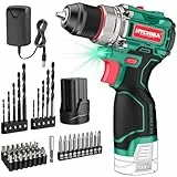 HYCHIKA 16.8V Akkuschrauber & Bohrmaschine Set, Bürstenloser Motor, 45Nm Max, 23+1 Drehmoment, 53-teilig, 2 Geschwindigkeiten, LED-Leuchte, 1500mAh Akku, Kabelloser Elektro-Schraubendreher