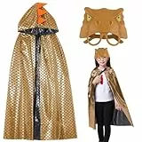 Dinosaurier Umhang Mit Maske - Kostüm für Kinder, Cape für Fasching, Drachen Verkleidung für Jungen - Geeignet für Höhe 100-150cm
