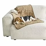 LE SURE wasserdichte Hundedecke mittelgroße Hunde - 100x80cm Hundedecke waschbar, Hundedecke Sofaschutz aus Sherpa Fleece, Katzendecke flauschig und weich, Kamel