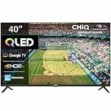 CHIQ L40QG7V 40 Zoll QLED TV, HDR10, Rahmenloses Design, Google TV, Google Assistant, Chromecast Built-in HDR10 und HLG, Quad-Core A55 CPU, 2,4/5 GHz Dual-Band-WLAN, DBX-tv