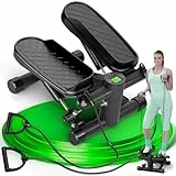Ultrasport Stepper für Zuhause, Mini Fitness, 2 in 1 Up-Down Swing mit Power Ropes und LCD Display, Fitness für Zuhause, Ministepper