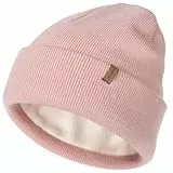 FURTALK Classic Beanie Mütze Herren mit Weichem Fleecefutterr Unisex Strickmütze Warm Bequem Wintermütze für Damen Rosa