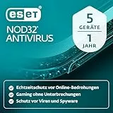 ESET NOD32 Antivirus 2026 | 5 Geräte | 1 Jahr | inklusive Gamer-Modus, Schutz vor Ransomware und Phishing, geringe Systembelastung | Windows, macOS| Offizieller deutscher Aktivierungscode per E-Mail