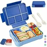 BIBURY Brotdose Kinder mit Fächern Auslaufsicher 1300ml, BPA-frei Lunchbox Kinder Bento Box auch für Erwachsene mit 5 Fächern und Saucenbox für Schule & Kindergarten & Ausflüge, Leicht 340g