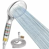 FASDUNT Duschkopf mit Filter Gegen Kalk, 8 Strahlarten Hochdruck Duschkopf mit Schlauch 2M, 20 Schichten Filtrier Shower Head für Hartes Wasser, Rest-Chlor, Schwermetall