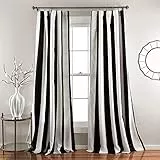 Lush Decor Wilbur C32978P15-000 Fenstervorhänge-Set, 213,4 cm, L-Paar, Schwarz