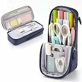 iSuperb Stehendes Federmäppchen, 2 Fächer, Federmäppchen, magnetische Handyhalterung, Halterung, Stiftetasche, große Kapazität, Handytasche, College-Schreibwaren, Organizer, Aufbewahrung für Kinder