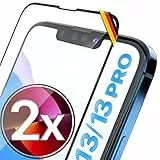 UTECTION 2X Full Screen Schutzglas für iPhone 13/13 PRO | Perfekte Passform vom Deutschen Anbieter | Kinderleichte Anbringung  Keine Blasenbildung, ultimative Glashärte für Langzeitschutz