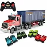 Mostop Ferngesteuerter LKW Transporter, Ferngesteuerter Spielzeug LKW Transport Vehicle mit 8 Kleinwagen & 2 Batterien für Geeignet für Kinder von 5, 6, 7, 8, 9 Jahren und älter