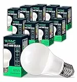 V-TAC 10x LED Glühbirne E27 8,5W (entspricht 60W) A60-806Lumen - LED Lampe 6500K Kaltweiß - LED Glühlampen - Energiesparlampe
