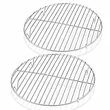 HaWare Abkühlgitter Rund 2er Set, 100% Edelstahl Kuchengitter Auskühlgitter zum Backen Kühlen Dämpfen, Idea für Topf/Ofen/Backform/Kuchenform, Ofen- und Spülmaschinenfest (27cm)