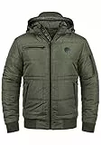 Blend BHBoris Herren Winterjacke Steppjacke Jacke gefüttert mit abnehmbarer Kapuze Reißverschlusstaschen Regular fit, Größe:M, Farbe:Peat Green (77200)