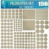 shinfly Möbelgleiter, Beige, selbstklebend, 156 Stück, 3 mm dick, Filzgleiter für Stühle und Parkett