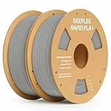 DEEPLEE Rapid PLA Plus Filament 1.75mm, High Speed 3D Drucker Filament up to 600mm/s, PLA+ Filament Maßgenauigkeit +/- 0.02 mm für die meisten FDM 3D Drucker, Grau 2KG