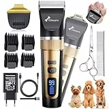 Gimars 4-in-1 Hundeschermaschine mit Hunde Trimmer, 7000 U/min Leise Hunde Schermaschinen Set, USB Aufladbare kabellose Tierhaarschneidemaschine, Schermaschine Katze Hunderasierer für dichtes Fell