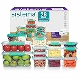 Sistema KLIP IT Vorratsdosen | Luftdichte und stapelbare Frischhaltedosen mit Deckel | Pausenbrotdosen und Snackdosen | BPA-frei | 28 Teile (14 Dosen und Deckel)