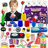 Mekkyes Zauberkasten - 80+ Zaubertricks Set für Kinder mit Zauberstab und Neuheit Magie Requisiten, Unglaubliche Lerne Einfach Zaubertricks und Illusionen, Geschenke für Kinder ab 3-12 Jahren