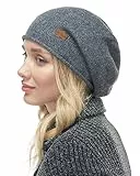 FURTALK Damen Slouchy Beanie Winter Mütze Weich Warm Strickmütze Gestrickt Wintermütze Grau