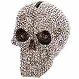Puckator SK127 Spardose Totenkopf Kunstharz Silber/schwarz 11 x 15,5 x 12 cm