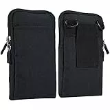 MILESTEM Handy Gürteltasche mit Clip Schwarz, Schultertasche Herren, 7.2 Zoll Vertikale Kleine Herren Umhängetasche Bauchtasche Hüftentasche Kartenhalter und Gürtelschlaufe für Outdoorsport Reise