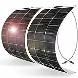 DOKIO 2 * 100W Solarpanel Flexibel 200W 12V Monokristalline Solarmodule ideal für Wohnmobil, Camping, Gartenhaus