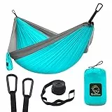 Hängematte Camping - Hängematte 2 Personen, Ultraleichte Outdoor Hängematte, Perfektes Camping Geschenke, Camping Hängematte Outdoor mit 2 Baumgurten + 2 Karabiner