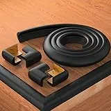 BEARTOP Kantenschutz für Babys, Kinder und Ältere - Selbstklebend für Glastische, Platten und Kommoden - BPA-Frei mit TESA Power Tape - 3m+8 Ecken - Schwarz