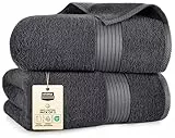 Utopia Towels - 2er Großes Badetuch mit Aufhänger - 100% gekämmte ringgesponnene Baumwolle, sehr saugfähig große Badetücher 90 x 180 cm, hochwertiges Saunatuch (Grau)