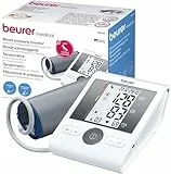 Beurer BM 28 Oberarm-Blutdruckmessgerät mit Arrhythmie-Erkennung und farbigem Risikoindikator, mit Manschettensitzkontrolle, für Oberarmumfänge von 22-42 cm