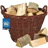KOTARBAU® Weidenkorb mit Griffen - ø 55 cm - Blumen Korb - Aufbewahrung von Spielzeug - Holzkorb für Kaminholz - Erntekorb aus Weide - Aufbewahrungskörbe - Braun