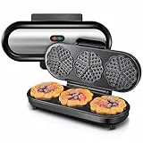FOHERE King Size Waffeleisen, 15 Herzwaffeln in 2 Minuten, 7 Bräunungsstufen, Überlaufrille, Extra Tiefe Heizplatten, 1200W, Edelstahl, ideal für Familie & Party (silbrig)