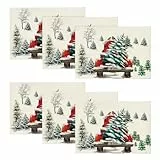 Artoid Mode Lastkraftwagen Bäume Weihnachten Platzsets 6er Set, 30x45cm Urlaub Winter Bankett Tischsets Waschbar Platzdeckchen Küche Party Deko