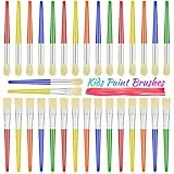 Anezus Malerpinsel für Kinder, 30 Stück, Großpackung Bastelpinsel-Set mit runden Jumbo-Aquarell-Pinseln und großen, flachen Bastelpinseln