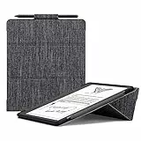 Ayotu Trifold Stand Hülle für Kindle Scribe (2024/2022 Released) – Strapazierfähige Premium-Stoffhülle mit Stifthalter, Auto Sleep/Wake, nur für 10,2 Zoll Kindle Scribe 2024, Grau