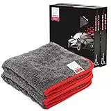 Nürburgring® Lackschonendes Trockentuch - extrem saugfähig und super weich - Fusselfreie Poliertücher für die Reinigung von Auto und Motorrad - Auto Microfasertücher - 40x40cm (Rot, 2)