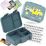 BEARFOOT Bento Box COMPACT Kinder Brotdose (Bagger-blau, 650 ml)
