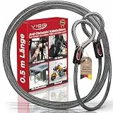 VIGO SPORTS® Panzer Stahlseil mit Ösen [50cm] I 6mm starkes Kabelschloss zum Schutz deines Fahrrad, Grill, Gartenmöbel oder Kinderwagen vor Spontan Diebstahl I Witterungsbeständig und Langlebig
