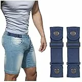 BELTROAD Gürtel ohne Schnalle für Herren Damen, Elastischer Stretchgürtel Unsichtbarer Schnallenfreier Ohne Löcher Gürtel für Herren Damen, 2 x Blau, Fit 2 loop distance 17-23 cm