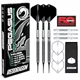 RED DRAGON Pegasus Soft Tip: 20g - Tungsten Darts (Dartpfeile) Set Mit Black Flights und Black Schäfte
