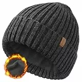 FURTALK Unisex Winter Beanie Grobstrick Mütze mit weiches Fleecefutter Warm Wintermütze für Herren und Damen