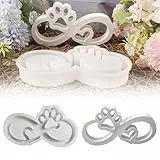 Skeadex Silikonformen Gießformen Herz, 3D Hundepfote Silikonform Herz Gießform Herzen Gießformen Silikon Sommer Gips Zum Gießen Silikonformen Herz mit Hundepfote für DIY Gips Kerzen
