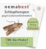 nemabest® Schlupfwespen gegen Lebensmittelmotten – 3 Karten (1 Karten à 3 Lieferungen) zur effektiven Bekämpfung - biologische Alternative zur Mottenfalle oder Pheromonfalle