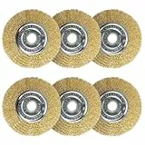 Fugenbürste 6er Set, Kompatibel mit Gloria Multibrush und Anderen Drahtbürsten, 11.5cm Durchmesser - Hochwertige Messingbürste, Garten Weedbrush Zubehör zur Entfernung von Unkraut Moos Steinen